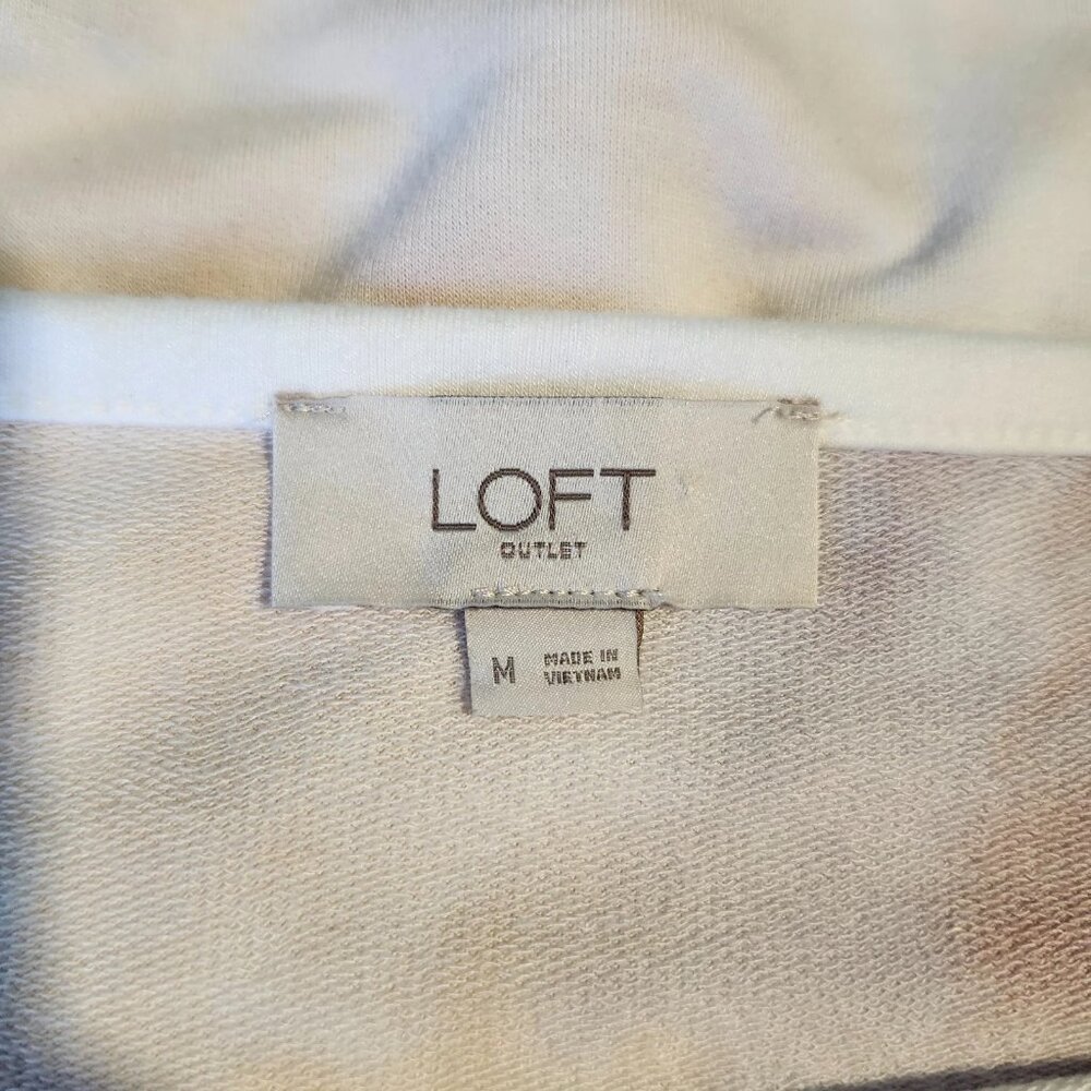 Loft Tie Dye Long Sleeve Tee M Boat Neck Relaxed Fit Loungewear - Picture 8 of 10